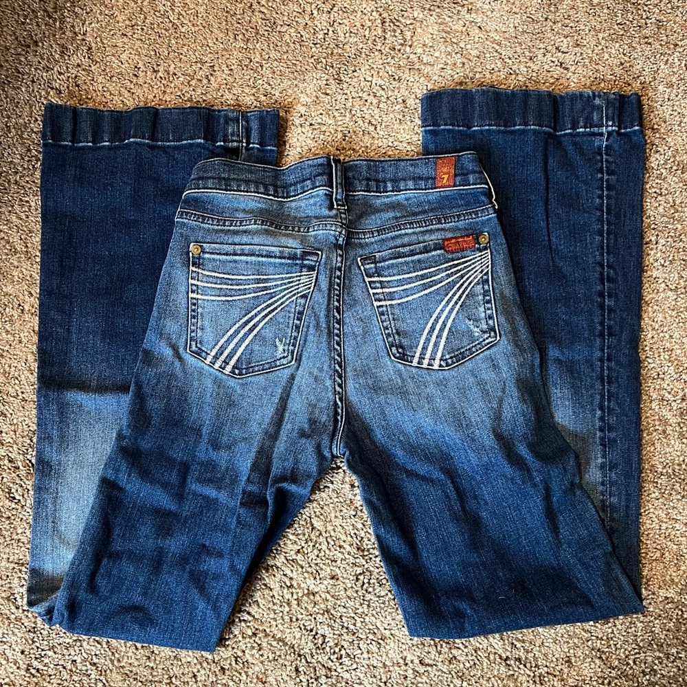 7 For All Mankind Dark Blue Bootcut Jeans